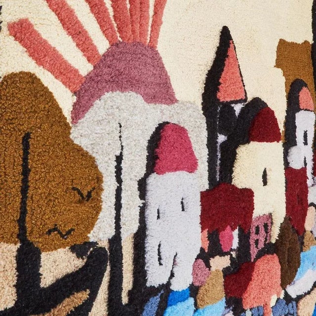 Mid-Century Modern 1970s Decorative Rug | Old City Jerusalem For Sale - Image 3 of 9