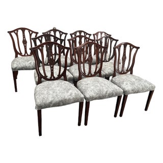 1980s George Hepplewhite Inspired Rosewood Dining Room Side Chairs For Sale