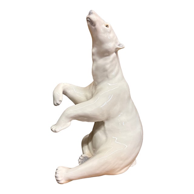 1950s Fabulous Anthony Freeland MacFarlin Large Ceramic Polar Bear For Sale