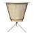 Mid-Century Atomic Cream & Gold Fiberglass Planter W/ Tripod Stand For Sale