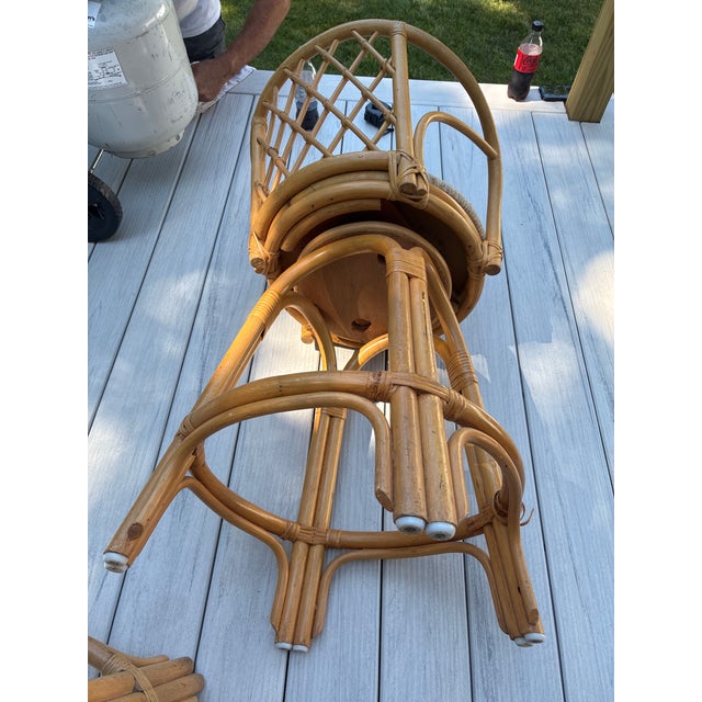 Wood 1980s Boho-Chic Rattan Barstools, 2 Pieces For Sale - Image 7 of 9