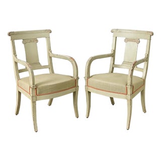 French 19th Century Pair of Directoire Fauteuils For Sale