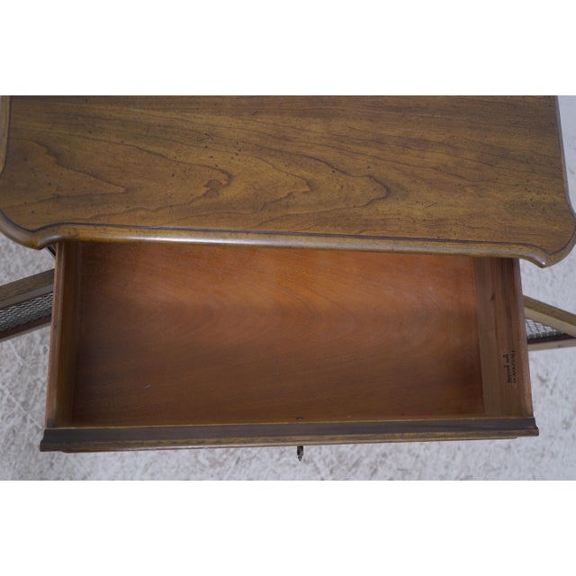 1980s Pair of Henredon Walnut French Style Nightstands For Sale - Image 5 of 18