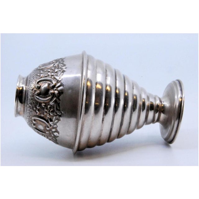 Vase in Embossed Silver with Circular Friezes Edge For Sale - Image 4 of 9
