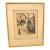 Vintage European Harbor Scene Etching in Gilt Frame For Sale