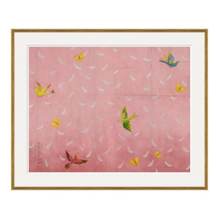 Feathers Art Print in Gold Frame by Paule Marrot For Sale