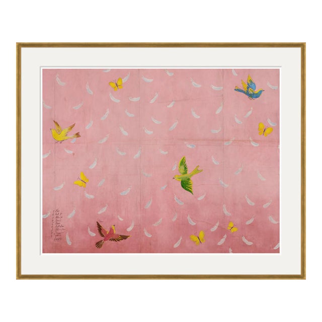 Feathers Art Print in Gold Frame by Paule Marrot For Sale