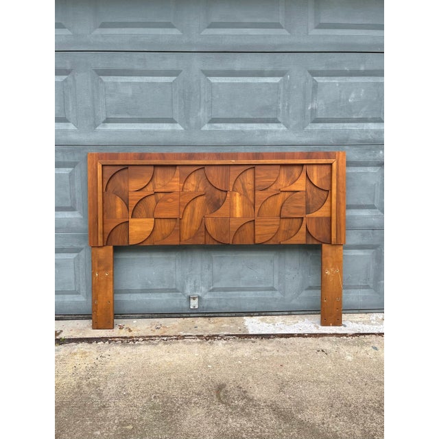 Altavista Lane Brutalist Queen Headboard With Geometric Abstract Motif by Lane For Sale - Image 4 of 10