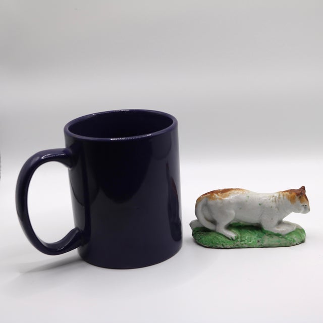 Neon Green Early 19th Century English Staffordshire Pearlware Miniature Cat Figure For Sale - Image 8 of 8