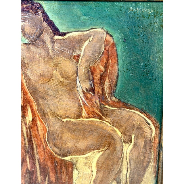Henri Burkhard (American, 1892–1956) — Nude, Oil on Masonite For Sale In West Palm - Image 6 of 15