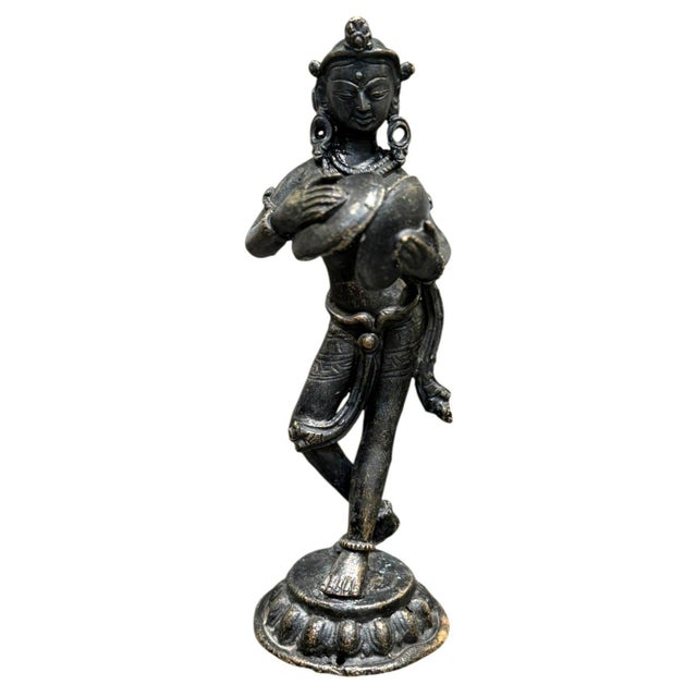 Vintage Indian Brass Musician Figurines Set of 4 Dhokra Style Folk Art 5.25" For Sale - Image 10 of 14