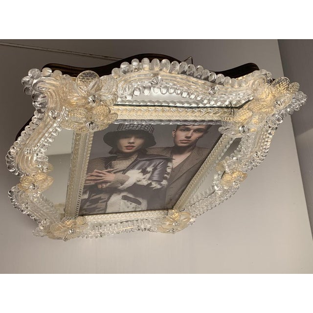 Transparent Photo Frame in Gold Murano Glass by Simoeng For Sale - Image 3 of 14