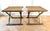 Late 20th Century Pair of Late 20th Century Maison Jansen Style Brushed Steel, Brass and Nubuck Leather X-Frame Stools For Sale - Image 5 of 9