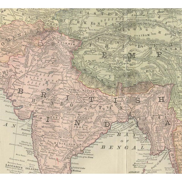 Antique Map of Asia with British India and Japan by Ran McNally, 1899 For Sale - Image 4 of 12