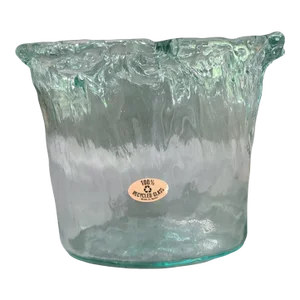 Late 20th Century San Miguel Vidrios Spain 100% Recycled Glass Sea Glass Green Art Vase