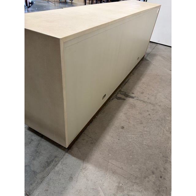 Restoration Hardware Modern Cela Shagreen-Inspired Leather Sideboard Buffet For Sale - Image 12 of 13