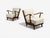 Mid-Century Modern Svante Skogh, Lounge Chairs, Beige Linen, Beech, Sweden, 1945 For Sale - Image 3 of 12