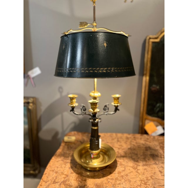 French 19th Century French Charles X Bronze & Ormolu Bouillotte Lamp For Sale - Image 3 of 10