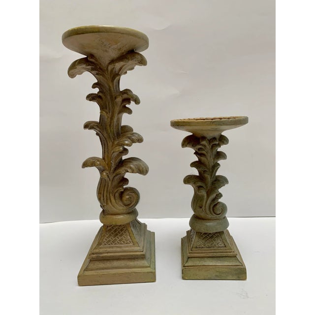 Vintage Rococo Style Set of Two Candleholders For Sale - Image 4 of 7