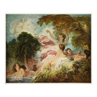 1955 After Fragonard "The Bathers", First Edition Full-Color Vintage Print For Sale