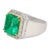 GRS 9.54 Carat Colombian Emerald Insignificant Oil and Diamond Halo Mens Ring, Size 8.5 For Sale In Miami - Image 6 of 11
