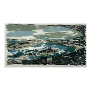 1950s Luke Gwilliam Queen Tide Woodblock