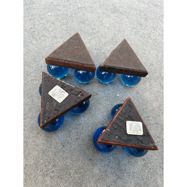 Blue Mid 20th Century Blue Lucite Candle Holders - Set of 4 For Sale - Image 8 of 10