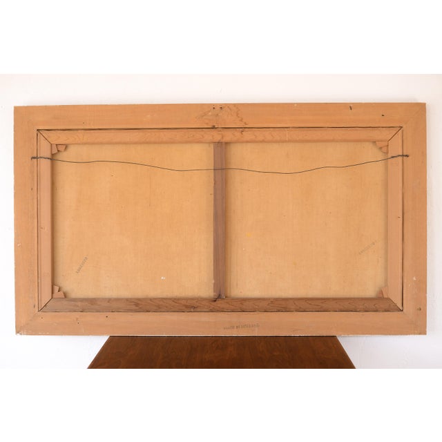 Large Mid Century Brutalist Style Paris Bridge Scene Painting For Sale - Image 12 of 12