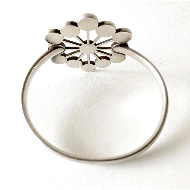 1970s Astrid Fog Georg Jensen Danish Modern Sterling Enamel Bangle Cuff Bracelet For Sale - Image 4 of 6