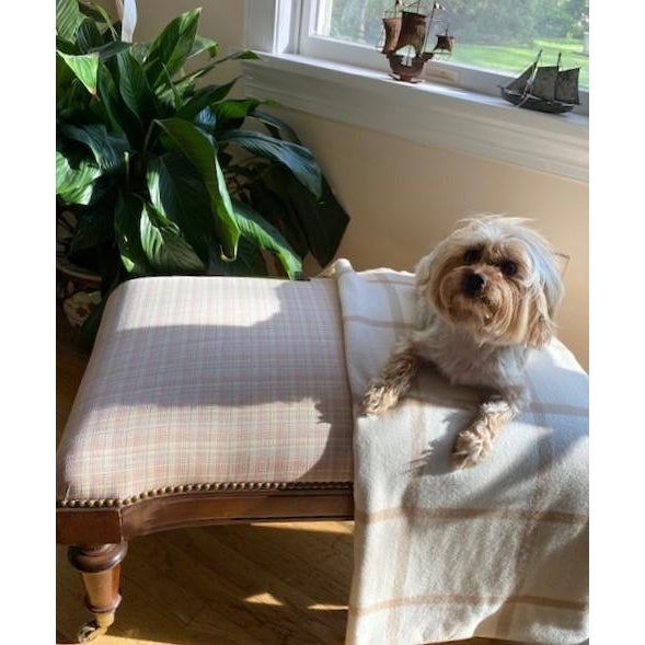 Custom Tufted Wingback Chair and Ottoman in Pink by Oscar De La Renta For Sale In New York - Image 6 of 12
