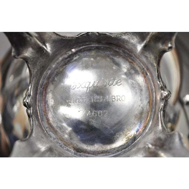 Vintage Rogers & Bro "Exquisite" 4602 Victorian Silver Plated Coffee Pot Teapot For Sale - Image 13 of 14