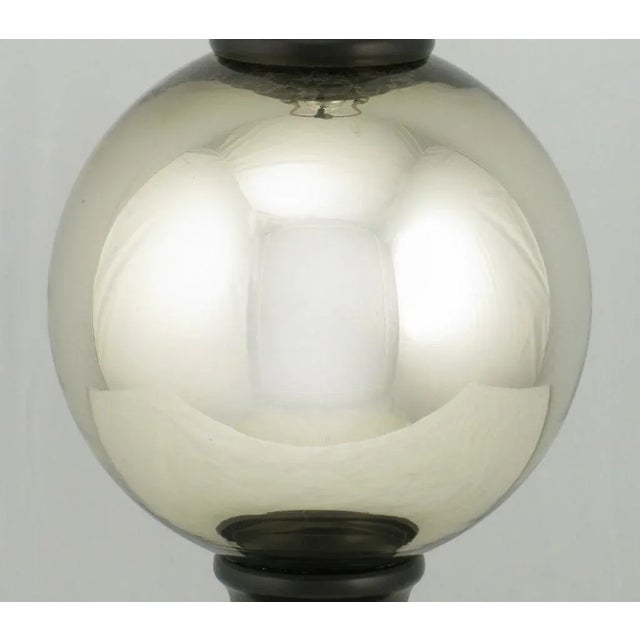 Spherical Mercury Glass Table Lamps - a Pair For Sale - Image 4 of 6