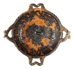 Circa 1900 Barrio De La Luz Puebla Pottery Bowl Tortoiseshell Glaze Barro Vidriado Ana