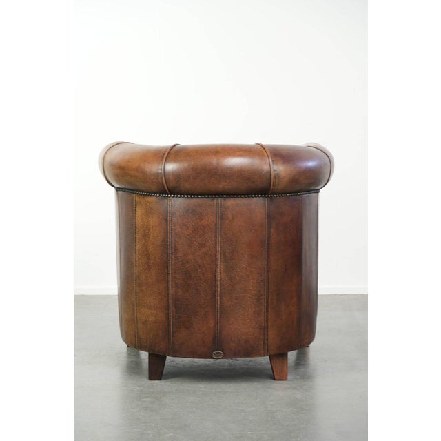 Vintage Sheepskin Club Armchair For Sale - Image 4 of 13