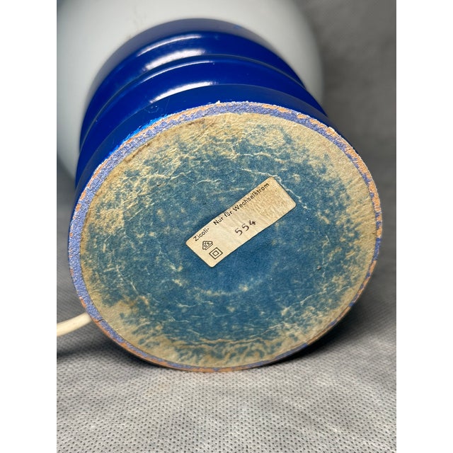 Blue Space Age Table Lamp with Spherical Shade, Germany, 1970s For Sale - Image 8 of 10