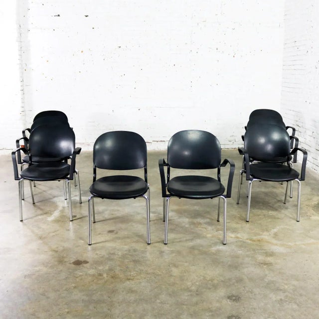 Black Torsion Chairs by Giancarlo Piretti for Ki Set of Eight 7 Arm and 1 Side For Sale - Image 13 of 13