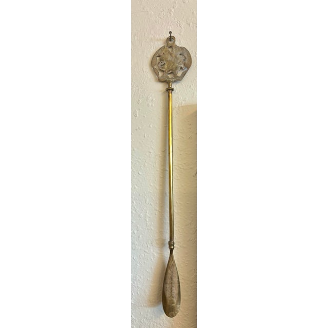 Vintage English Welsh Brass Shoe Horn With Dragon Motif For Sale - Image 4 of 4