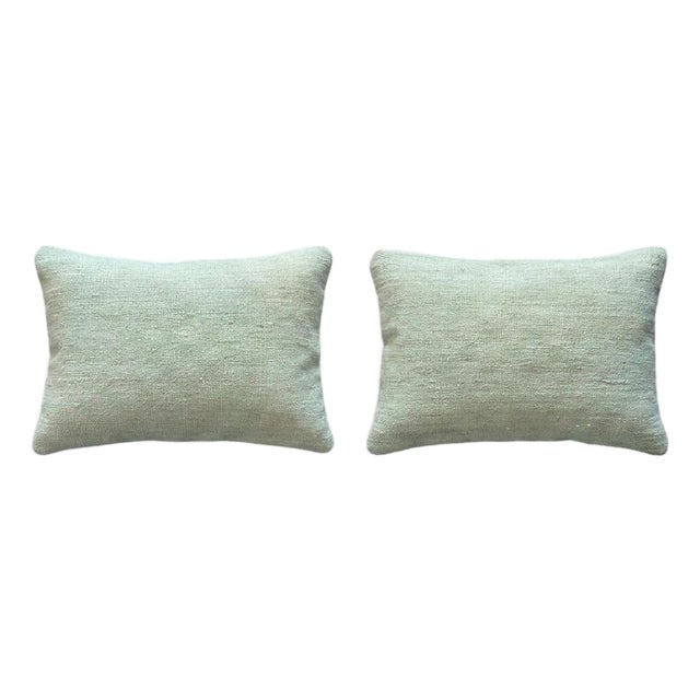 Anatolian Kilim Lumbar Pillow Cover 14'' X 20'' - Set of Two For Sale