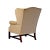 Wood Wingback Armchair With Custom Herringbone Upholstery For Sale - Image 7 of 8