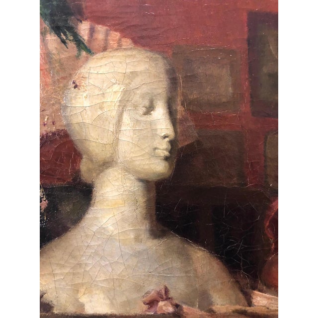 Ivory Ernest Jean Joseph Godfrinon, Elegant Woman in the Living Room, 1898, Oil on Canvas For Sale - Image 8 of 18