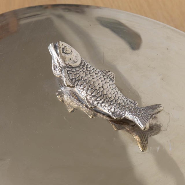Silver 1940s Alpaca Silver Fish Serving Tray With Lid, Spain For Sale - Image 8 of 16