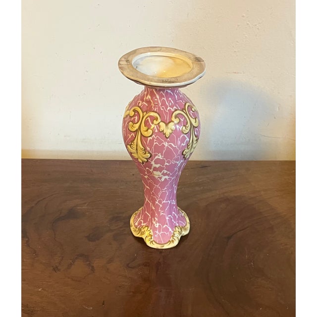Pink Antique Early 19th Century English Regency Pink Porcelain Baluster Vase in the French Louis XVI Taste For Sale - Image 8 of 11