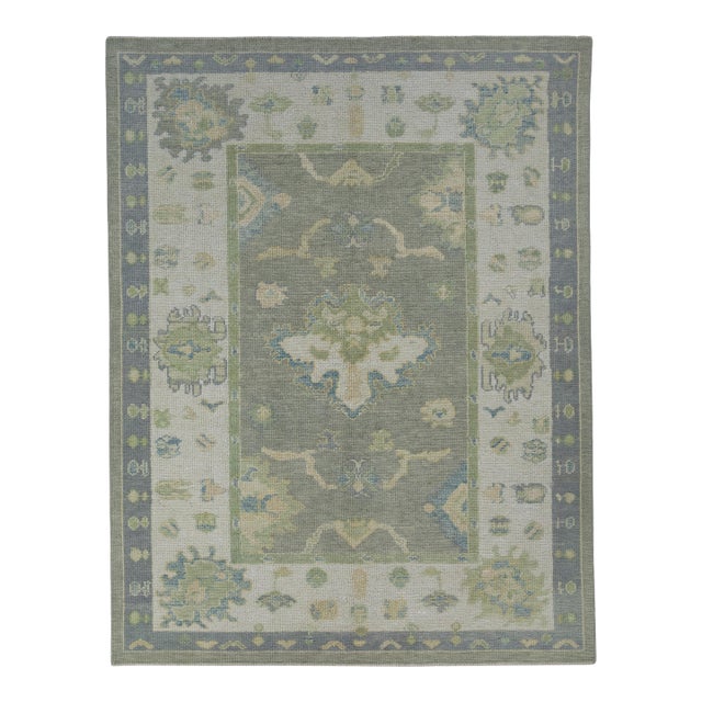 Turkish Oushak Rug 5'3" x 6'9" #17035 For Sale