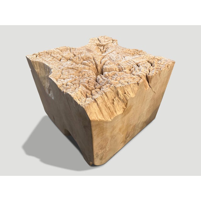 Andrianna Shamaris Impressive Sculptural Teak Wood Side Table or Coffee Table For Sale - Image 14 of 18