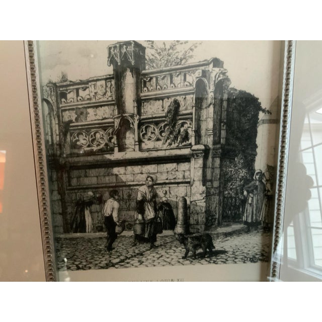 1970s 1970s “Fontaine Louis Xii” French Framed Etching For Sale - Image 5 of 12