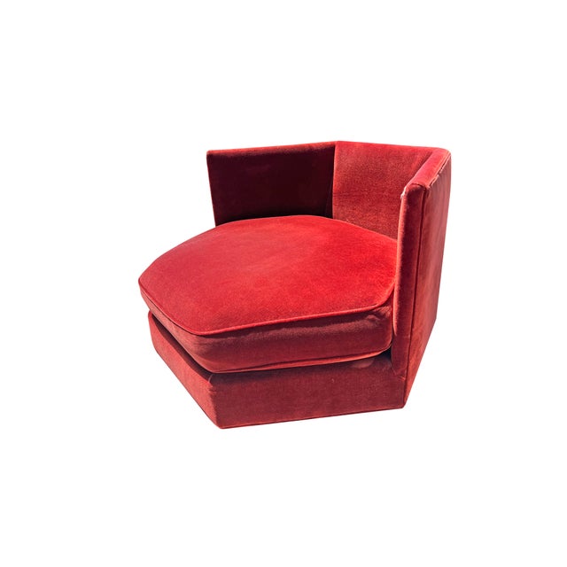 Mid Century Modern Vintage Chair and Ottoman in Milo Baughman Style Design For Sale In New York - Image 6 of 10
