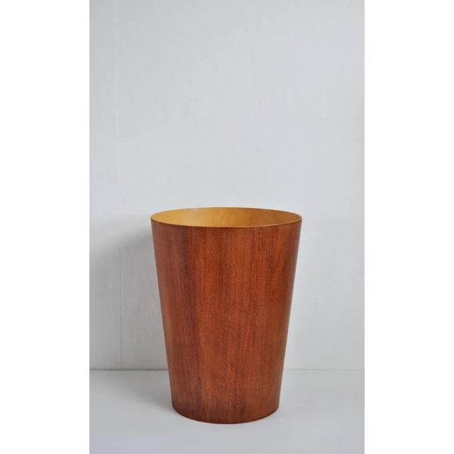 Scandinavian Modern paper basket by Servex. Made of teak and birch veneer. Beautiful paper basket designed by Martin Åberg...