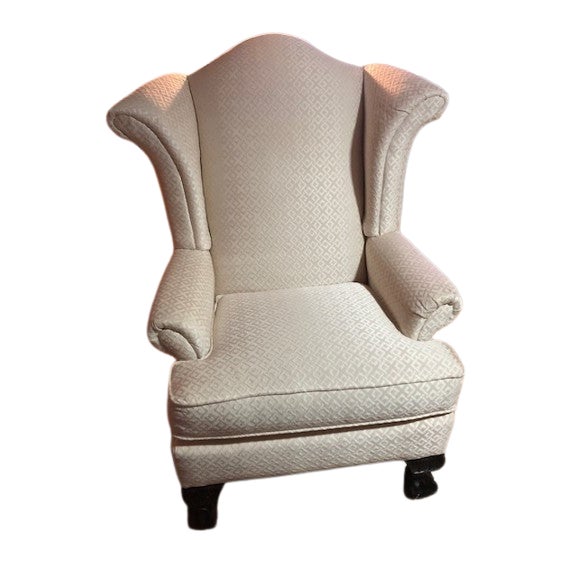 The James Scott Custom hand Made Oversize old hickory style Wingback Claw foot Chair is a luxurious accent chair designed...