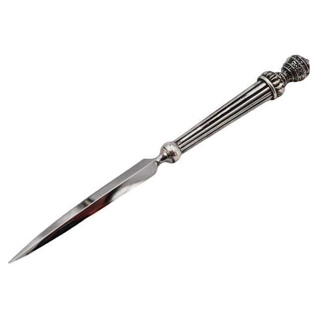 Silver Bronze Letter Opener or Paper Cutter by Richard Lauret For Sale