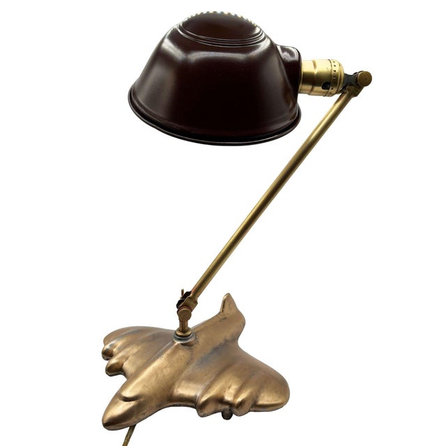 Bronze Rare 1987 Brass-Tone Art Deco Style Dc-3 Airplane Table Lamp, by Sarsaparilla For Sale - Image 8 of 12